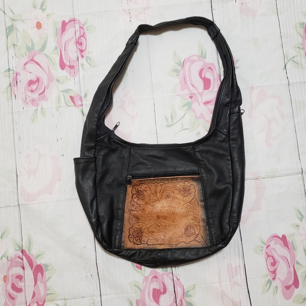 Vintage leather hobo